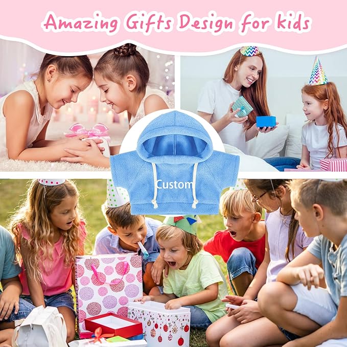 15 Pcs Custom Clothes for Teddy Bears with Text Photo, Personalized Stuffed Animal Clothes Fit 8-16 inch Stuffed Bear Sweater Outfit, Custom Doll Clothing Make Your Own Plush Doll Shirt