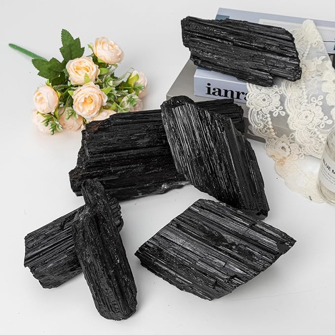 Large Raw Black Tourmaline Crystal Natural Rough Stone Healing Crystals for Meditation Reiki Energy Decoration 4-6lbs
