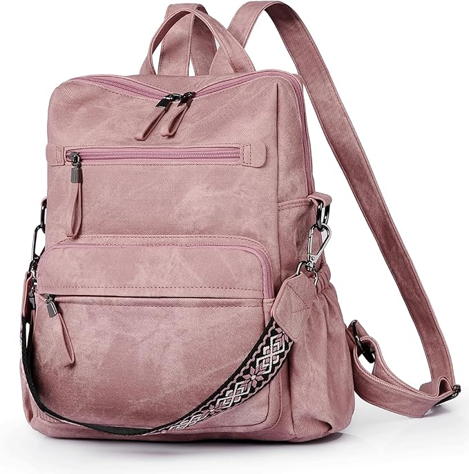 Backpack Purse for Women, Pu Leather Designer Travel Backpack, Fashion Work Ladies Shoulder Bag Handbag