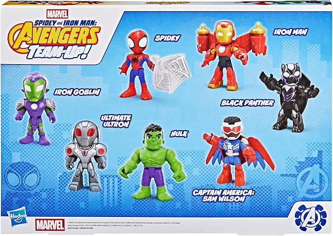 SPIDEY AND HIS AMAZING FRIENDS Marvel, Iron Man and His Awesome Friends Spidey and Iron Man: Avengers Team-Up, 3-Inch Action Figure Set, 3+