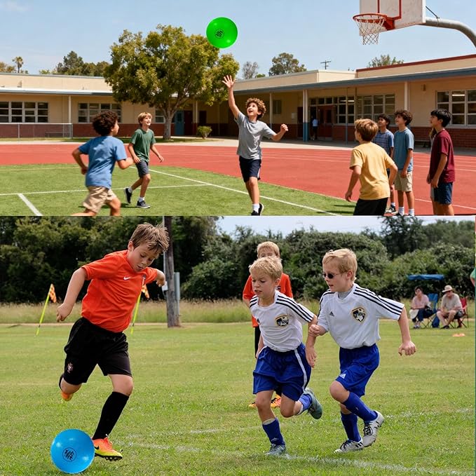 3-Pack 10 Inch Dodgeball Balls Playground Ball Kickball Handball for Kids for Indoor Outdoor Games Four Square Balls Rubber Bouncy Balls Includes Pump