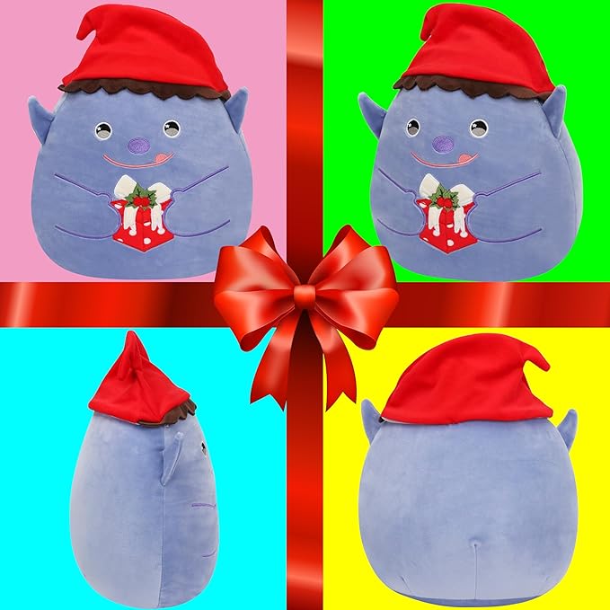 Hopearl Christmas Elf Plush Toy, Xmas Pillow Huggable Stuffed Animal, Smooth Plushies Pillow, Cute Festival Gifts for Kids Boys Girls, Soft Cute Comforting Companion, 13''