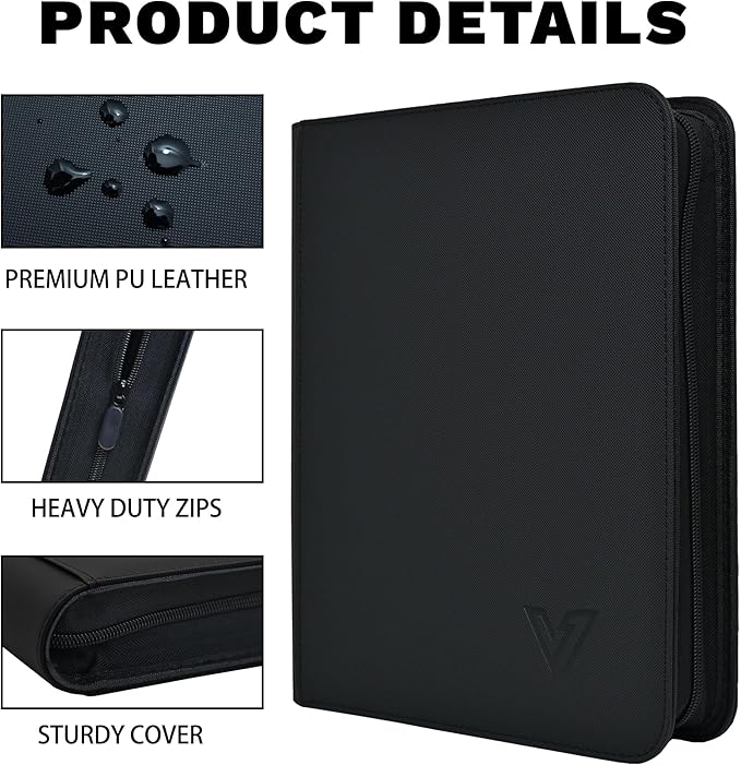 Top Loader Binder 9 Pocket,Holds 324 Top Loaders,Toploaders Binder 9 Pocket for 3" x 4"Rigid Cards,Double Sided Card Binder Abulm in 3"x4"Toploaders for Trading Cards