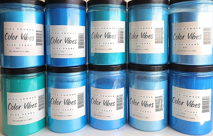 Pearl Mica Powder Pigment Dye - 500 Grams (1.1 lbs) - Best Bulk Price for Fine Arts, Crafting, Painting, Bath Bomb Soap Candle Slime Jewelry Making, Epoxy Resin, Woodworking (Blue BL17)