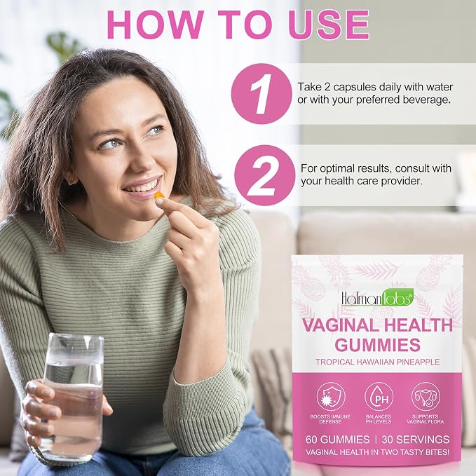newseel Vaginal Probiotics Gummies,Feminine Balance Gummies for Women,Womens Vaginal Health Supplement,Improve Immune,Promotion of Womens Health - 60 Gummies(2Pack)