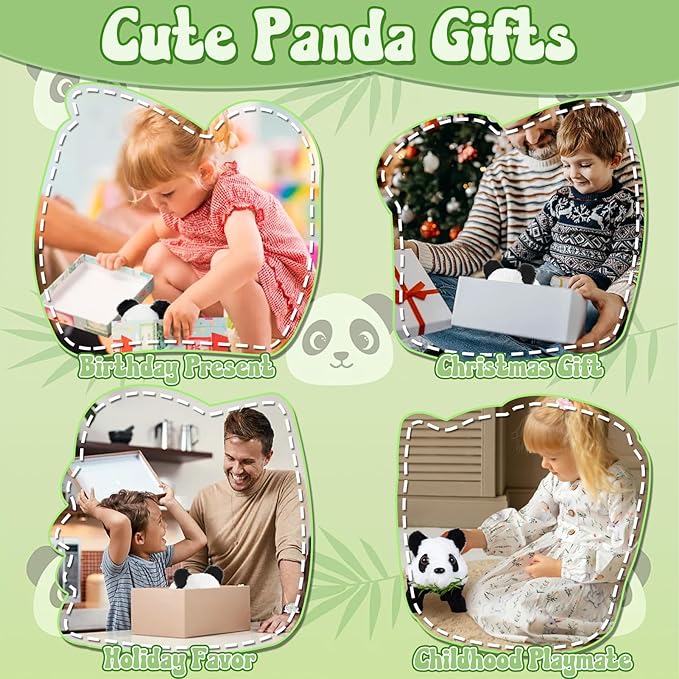 STAY GENT Electronic Panda Toy with Sound for 3+ Kids, Interactive Animated Plush Toy Panda Walking & Wiggling Ear, Educational Stuffed Animal Gifts for Toddlers Boys Girls Birthday Xmas