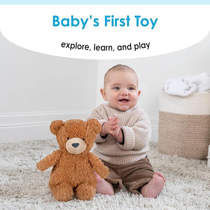 KIDS PREFERRED 11 Inch Teddy Bear Brown Soft Plush Stuffed Animal Toy Gift for Kids and Toddlers - Carter's Squishy Bear