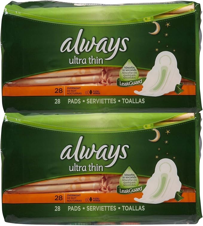 Always Ultra Maxi Pads, Overnight, Flexi-Wings, 28-pack