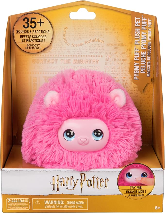 Wizarding World Harry Potter, Interactive Pygmy Puff Plush Toy Pet with Over 35 Sounds & Reactions, Kids Toys, Accessory for Halloween Costumes for Girls & Boys