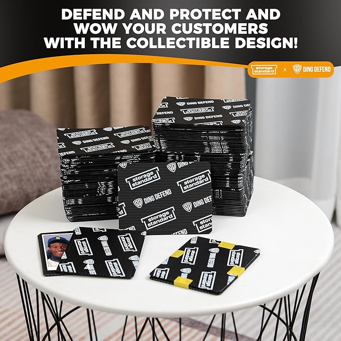 Ding Defend 110-Pack Trading Card Protector Shipping - 3.5 x 4.5 Inch Black Hobby Card Shipping Supplies w/Rounded Corners, Lightweight & Reusable for Raw Top Loaders, Semi-Rigids, Team Bags