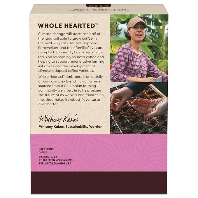 Keurig Coffee Collective, Whole Hearted by Whitney Kakos, Dark Roast Coffee, Single Serve Keurig K-Cup Pods, 20 Count