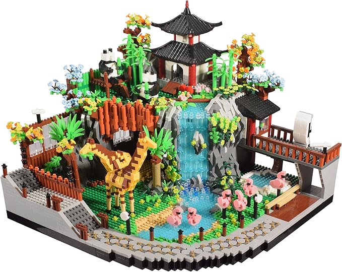 Animal Zoo Micro Mini Building Blocks Model Set with Giraffe Panda Flamingo, Creative Animal World Toys Gifts for Adult and Age of 14+ 5000PCS