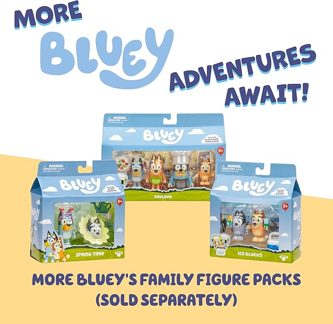 Bluey Heeler Family Road Trip Big Car Toy, Articulated, Customizable Interactive Toddler Toy Car with 2.5” Chilli Figure, Toddler Cars for Ages 3+