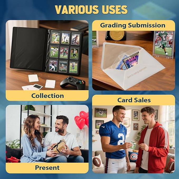 500ct Semi-Rigid Card Holder and 500ct Penny Sleeves, Grading Card Sleeves with 1/2" Lip, Card Submission Kit for PSA BGS SGC, Trading Card Protectors for Grading Sending Collection Storage