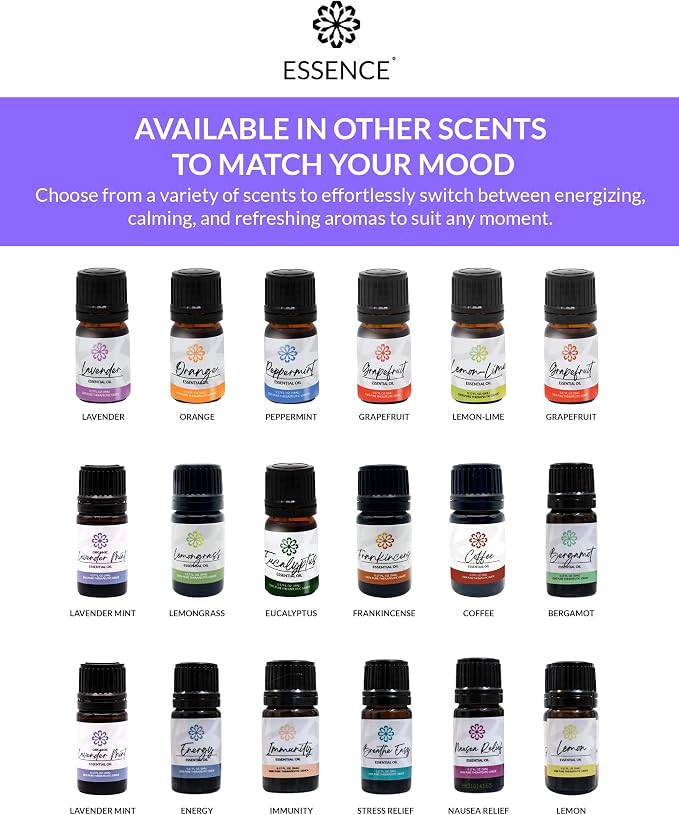 Essence Pearl Travel Case | Lavender Mint Essential Oil | Aromatherapy Nasal Diffuser & Essential Oil Carrying Case | Lavender & Peppermint Oil Blend | Travel-Friendly Kit | White Pod