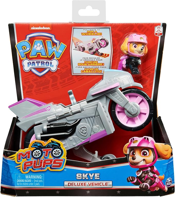 Paw Patrol LA PAT' PATROUILLE - VÉHICULE + FIGURINE MOTO PUPS - Véhicule à Rétro-friction Avec 1 Figurine À Collectionner Pat' Patrouille - - 6059253 - Jouet Enfant 3 Ans et + - Modèle Aléatoire