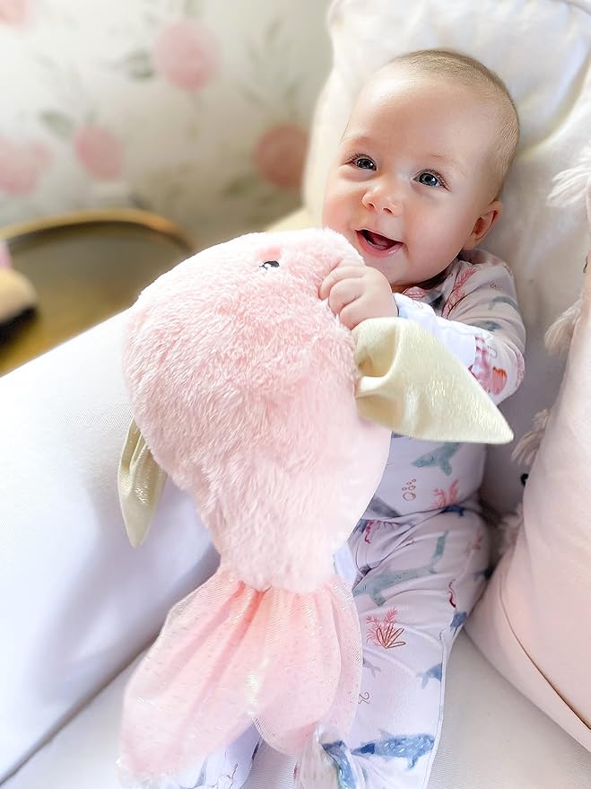 MON AMI Crystal The Fish Stuffed Animal – 13”, Fish Plush, Use as Toy or Nursery Room Décor, Great for Kids of All Ages