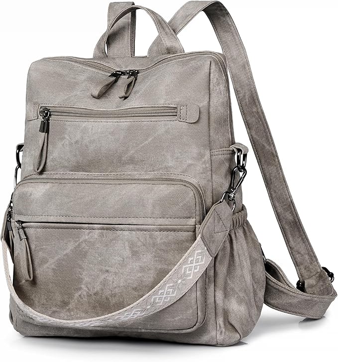 Backpack Purse for Women, Pu Leather Designer Travel Backpack, Fashion Work Ladies Shoulder Bag Handbag
