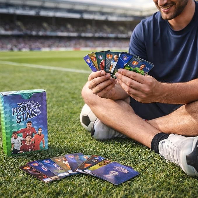 2026-27 Playing Soccer Cards | 55 Non-Duplicate Cards Per Pack | Fixed Card Set | Unforgettable Moment for Friends, Siblings & Soccer Fans | Printed on Premium Paper – Multicolor – Not Original