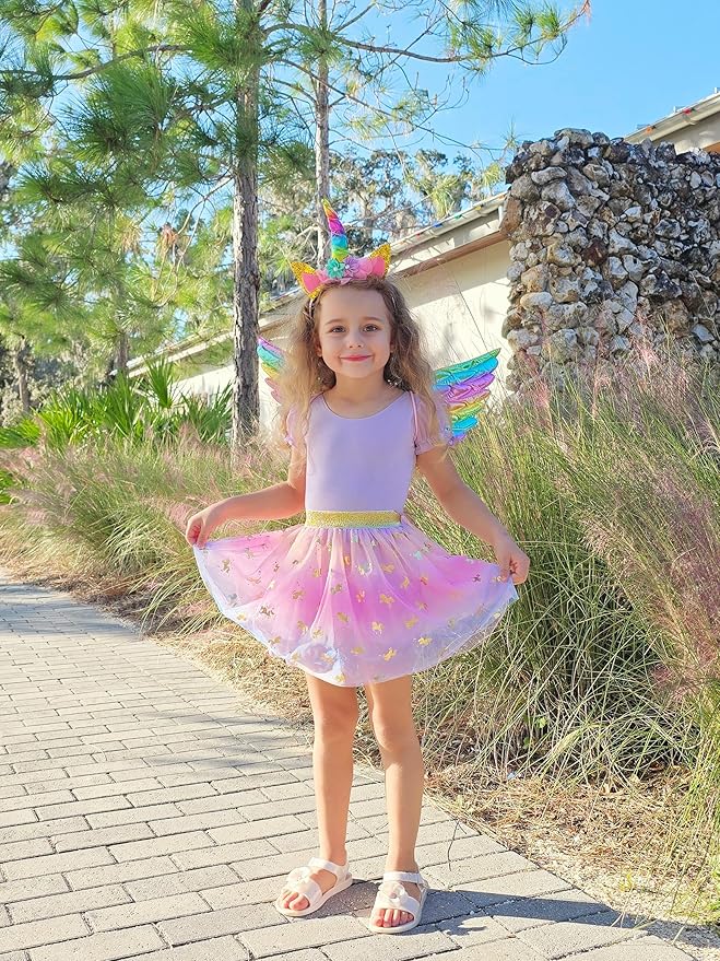 Kids Dress Up Clothes for Little Girls, Toddler Dress Up Costumes Tutu Princess Cape Crown Glove, Wing, Headband Pretend Play Princess Toys Gift for Girls 3 4 5 6