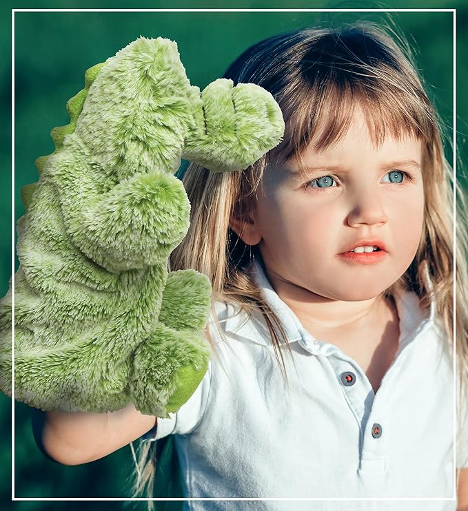 DolliBu Alligator Plush Hand Puppet For Kids - Soft Plush Stuffed Animal Hand Puppet Toy for Puppet Show Games Puppet Theaters for Kids, Adult Cute Puppets Educational Toy to Teach Children & Toddlers