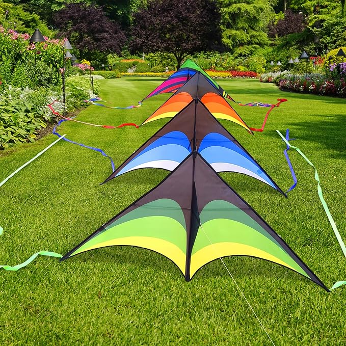 Mint's Colorful Life Delta Kite for Kids & Adults, Extremely Easy to Fly Kite for Beach Trip, Best Kites for Beginners, 300ft String Handle Included