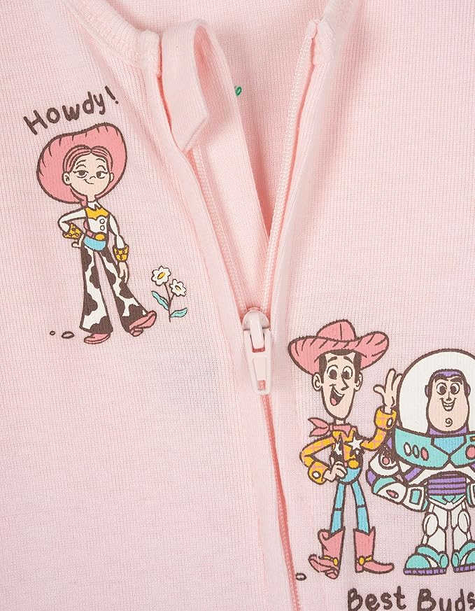 Disney Baby Girls 2 Pack Zip Up Sleep N' Plays Newborn to Infant Sizes (Newborn - 24 Months)