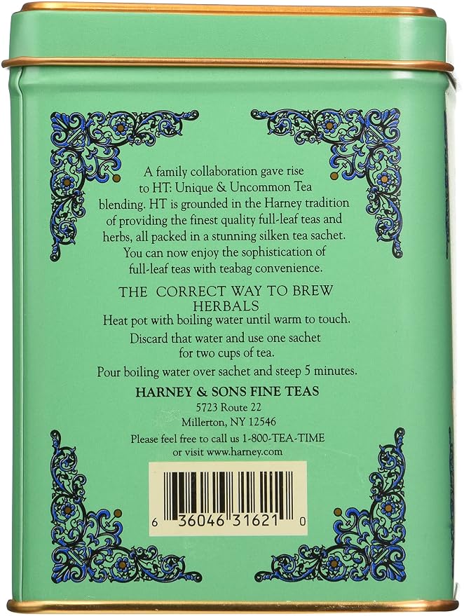 Harney & Sons Peppermint Herbal Tin, 20 Count (Pack of 2)