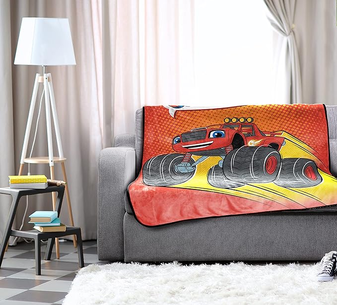 Jay Franco Plush Throw Blanket – 46" x 60" Inches Kids Hero Soft & Cozy Fleece Throw for Bedroom & Couch Décor, Official Licensed Product, Red - Blaze