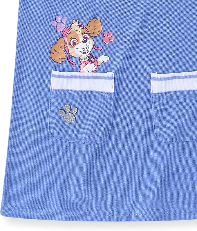 Paw Patrol Nickelodeon Skye Girls Sleeveless Tennis Dress with Pockets for Toddler and Big Kids