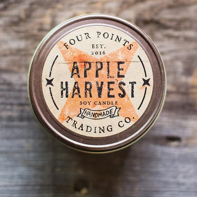Apple Harvest 4 Oz Scented Soy Aromatherapy Candle w/Jar