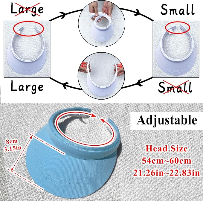3 Pack Sports Sun Visor Hat Women Men Adjustable Clip On Visors Outdoor Golf Beach Cap
