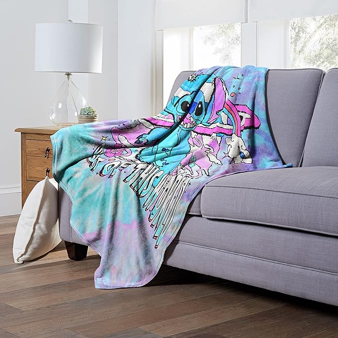 NORTHWEST Lilo and Stitch Silk Touch Throw Blanket, 50" x 60", Hippie Stitch