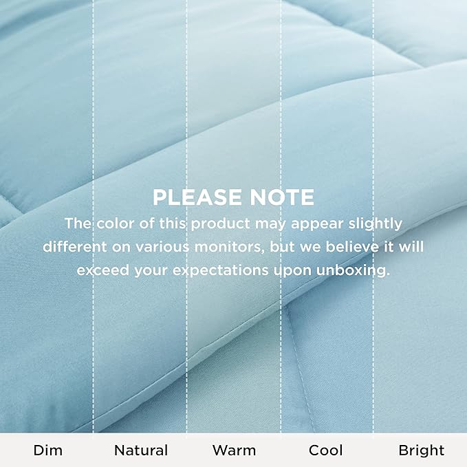 Bedsure Comforter Duvet Insert - Quilted Comforters Oversize Queen, All Season Duvet, GentleSoft Down Alternative Bedding, with 8 Tabs, Gifts for Women/Men, Light Spa Blue, Oversize Queen 98x98Inches