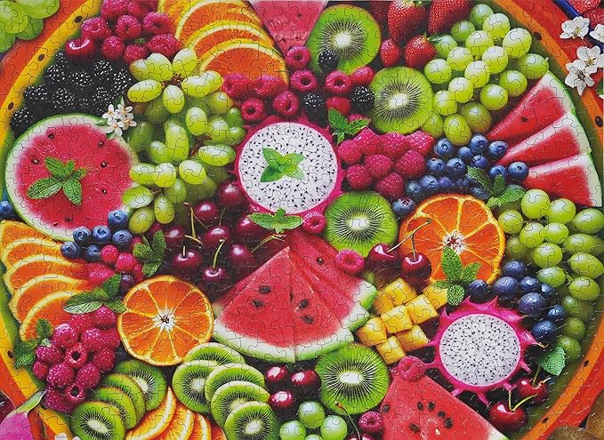 Springbok Fruit Platter 500 Piece Puzzle for Adults- Featuring a Dazzling Fruit Tray