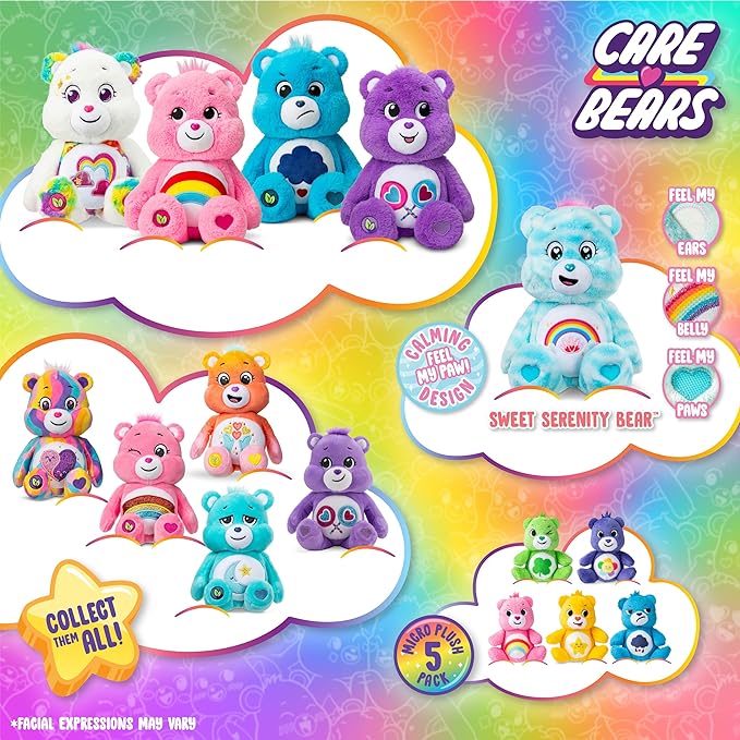 Care Bears - 14" Rock Theme Funshine Bear - Medium Size Plush - Soft, Huggable Plushie, Stuffed Animal for Girls and Boys, Ages 4+
