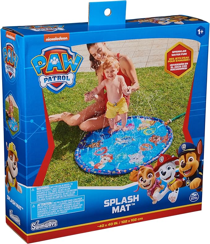 SwimWays PAW Patrol Splash Mat, Kids Splash Pad, Outdoor Toys, PAW Patrol Party Supplies and Water Toys for Kids Ages 1 & Up