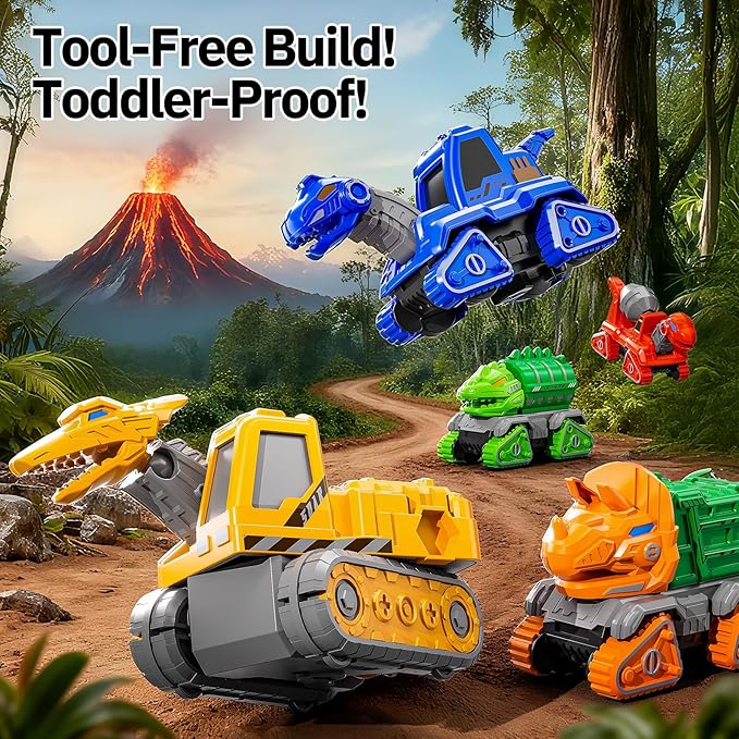 Transform Toys for Boys 4-6, 5 in 1 Take Apart Toys for Boys 3-5, Dinosaur Transforming Assembling Robot Toy for Kids, Educational Birthday Gift for 4 5 6 7 8 Year Old Boy Girls