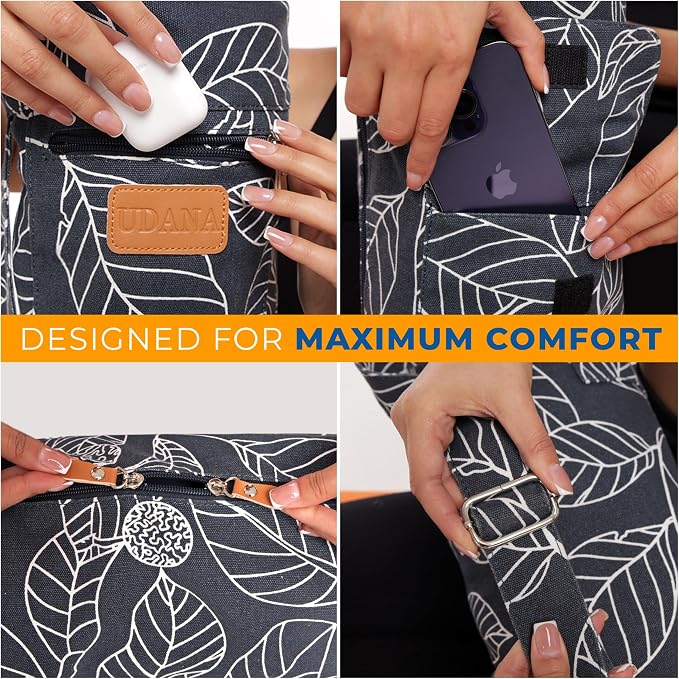 UDANA Canvas Yoga Mat Bag for Women & Men, Full-Zip Carrier with 3 Pockets & Adjustable Strap, Stylish Gym & Pilates Bag โ Available in Multiple Sizes