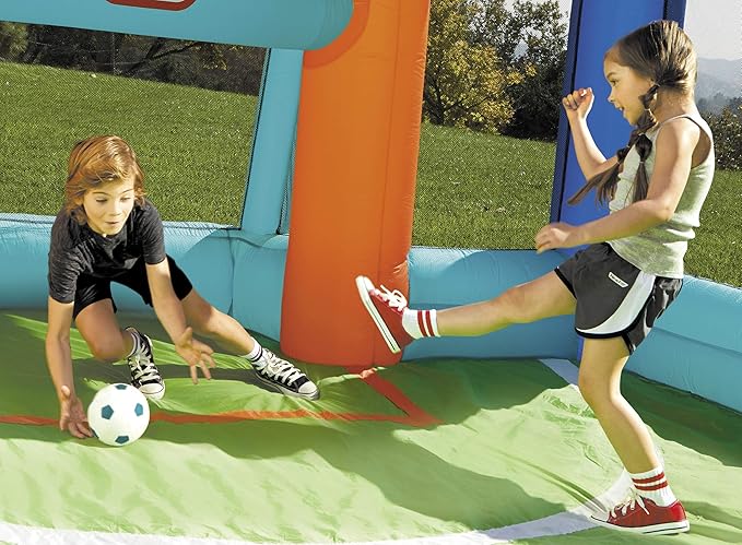 Little Tikes Huge Inflatable Backyard Soccer & Basketball Court for Multiple Kids, Blower with GFCI Plug