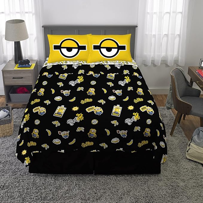 Franco Kids Bedding Super Soft Microfiber Sheet Set, Full, Minions The Rise Of Gru