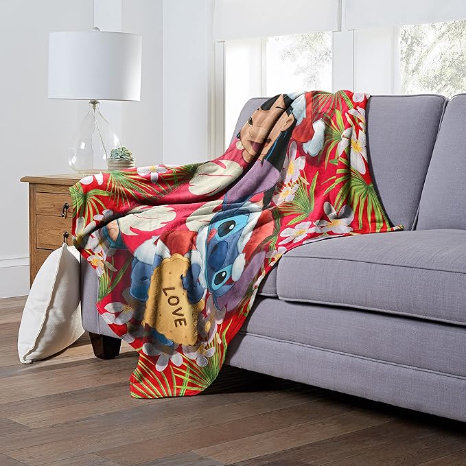 Northwest Lilo and Stitch Silk Touch Throw Blanket, 50" x 60", Santa Stitch