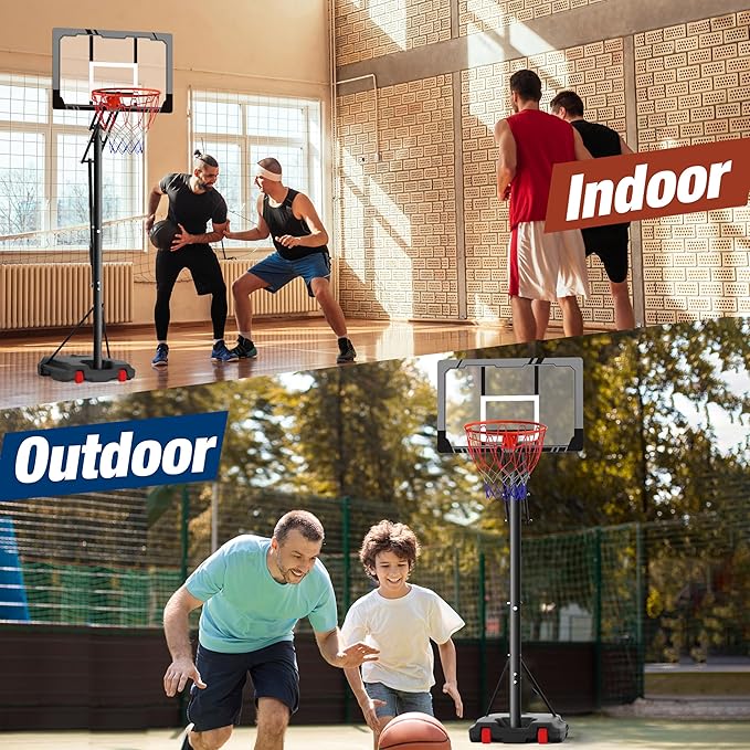 Basketball Hoop Outdoor with 33 Inch Shatterproof Backboard, Portable Basketball Goal System