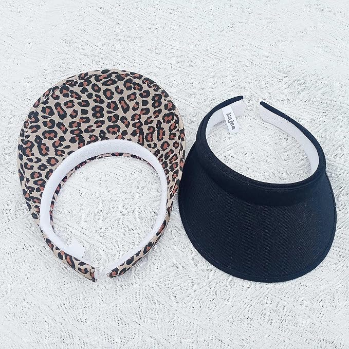 2 Pack Sun Visor Hats Women Men Clip On Wide Brim Visors Hat Outdoor Sports Golf Beach Travel Tennis Caps