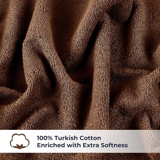 NUKURA 12” x 40” Gym Sweat Towel, 450 GSM, 100% Cotton, High Absorbency, Extra Soft & Quick Dry Workout, Yoga, Pickleball, Padel, Fitness Towel – Chocolate Brown