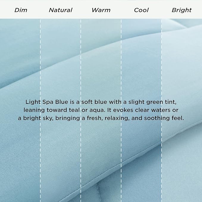 Bedsure Comforter Duvet Insert - Quilted Comforters Full Size, All Season Duvet, GentleSoft Down Alternative Bedding, with 8 Tabs, Gifts for Women/Men, Light Spa Blue, Full 86 x 82 Inches