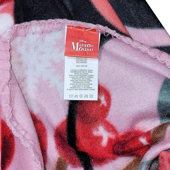 Official License Character Girls Pink Fleece Soft and Cozy Throw Blanket (40" x 60) (Minnie 2)