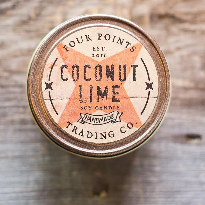 Coconut Lime 4 Oz Scented Soy Aromatherapy Candle w/Jar
