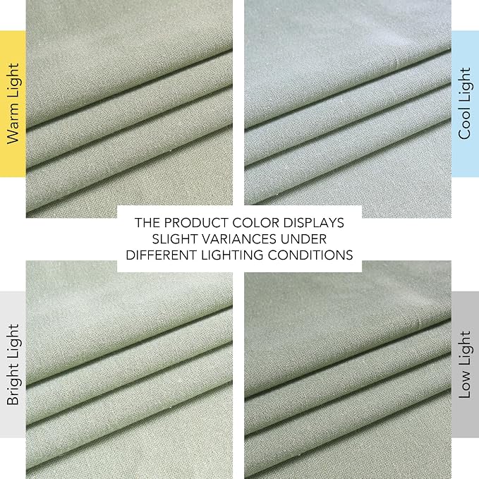 NICETOWN Thick Linen Greyish Green Curtains for Living Room, Grommet Privacy Assured Linen Blend Window Treatments with Light Filtering for Bedroom, W55 x L96, 2 Panels