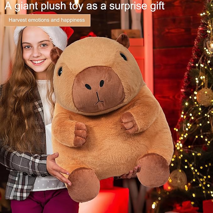 Giant Capybara Stuffed Animal, Big Jumbo 23.6” Soft Plush, Large Gifts for Kids Home Sofa Birthday Decorations (Capybara)